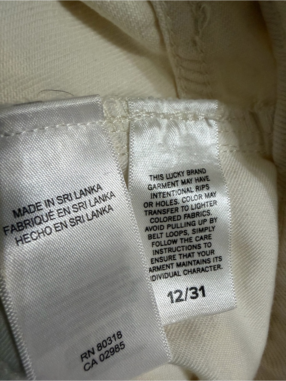 Lucky Brand cream high rise jeans - Picture 5 of 5